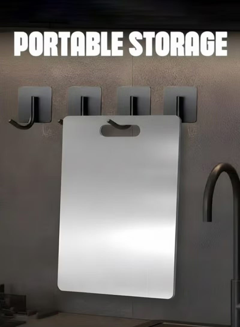 لوح تقطيع شديد التحمل من الفولاذ المقاوم للصدأ 304 للمطبخ، مثالي للتقطيع والفرم والخبز وتحضير اللحوم والجبن والخضراوات والفواكه، 23 × 34 سم - Image 4